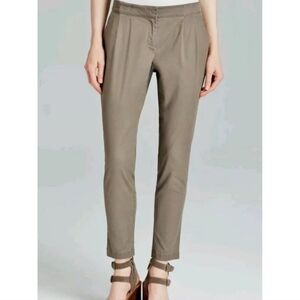 NWT Eileen Fisher Tencel Pleated Slouchy Ankle Pants in Stone size PM